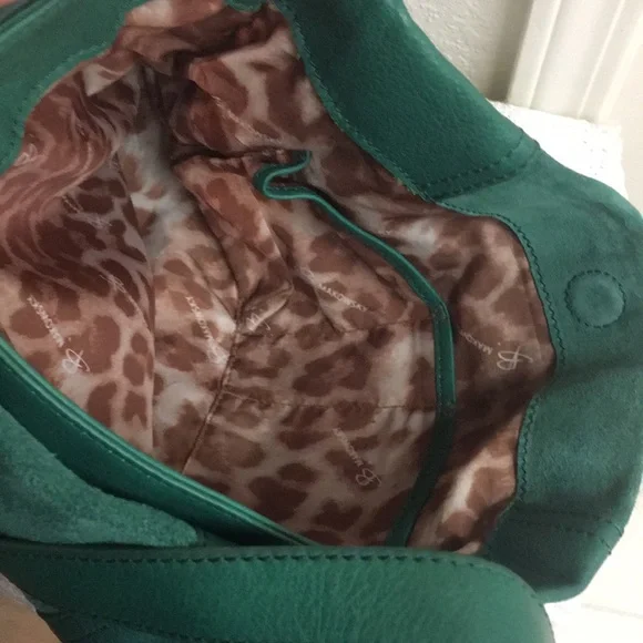 NWOT B.Makowski Leather & Suede Emerald Shoulder Bag - Picture 10 of 10